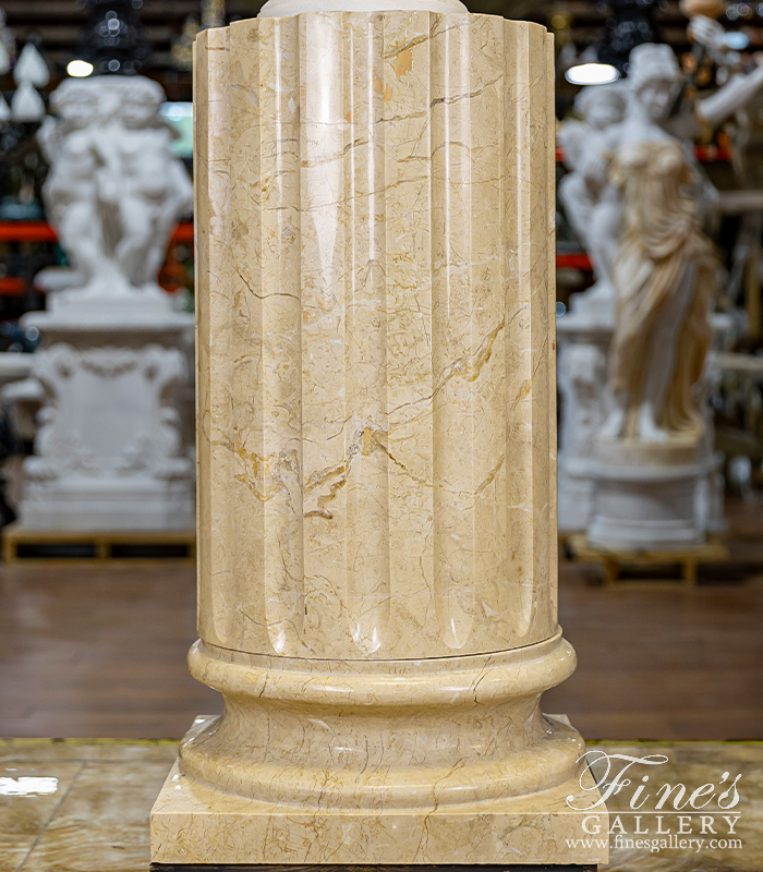 Marble Bases  - Pedestal In Royal Cream Marble - MBS-244